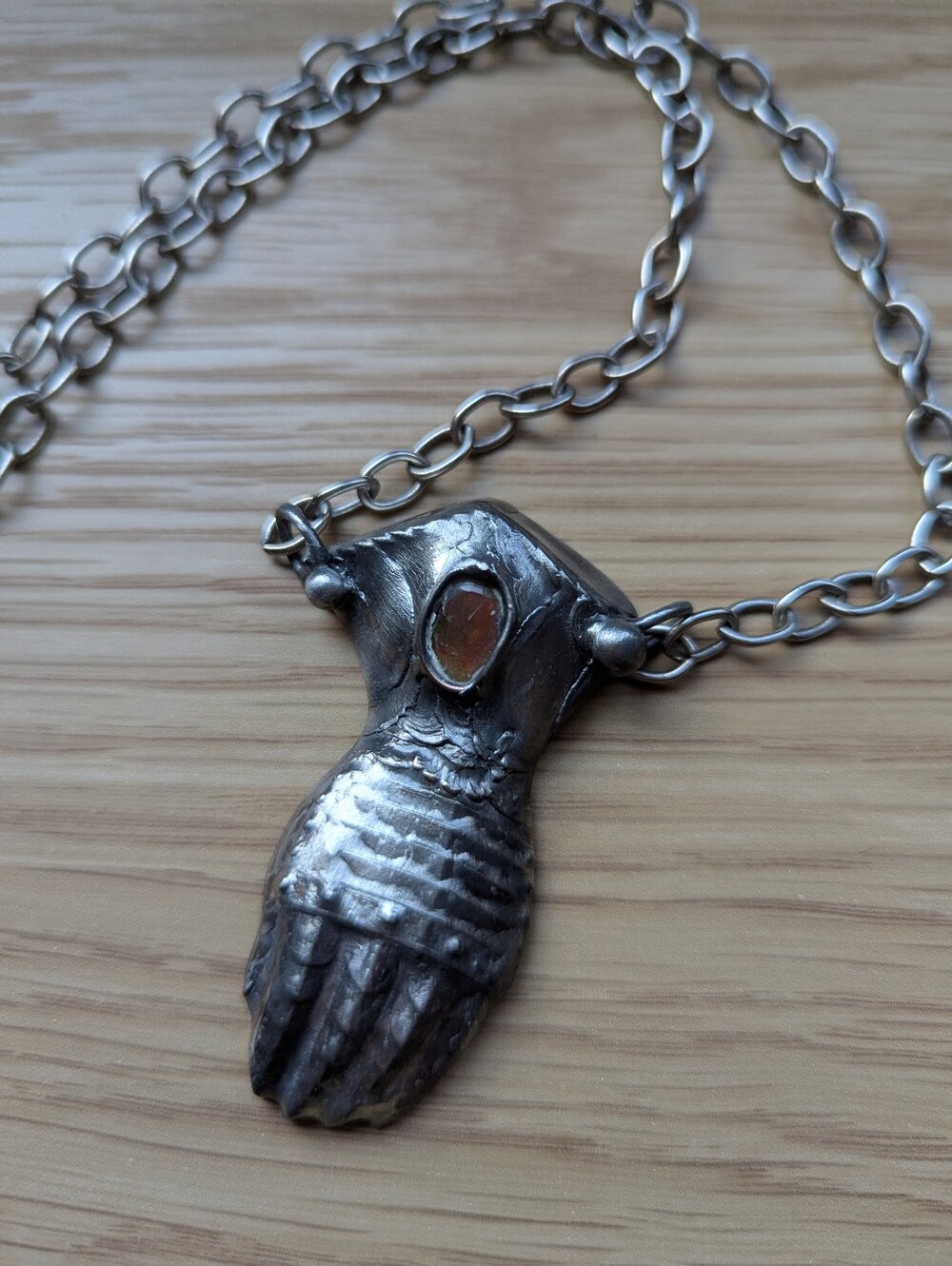 Sorceress And The Stone Black Opal Gauntlet Necklace - Picture 2 of 3